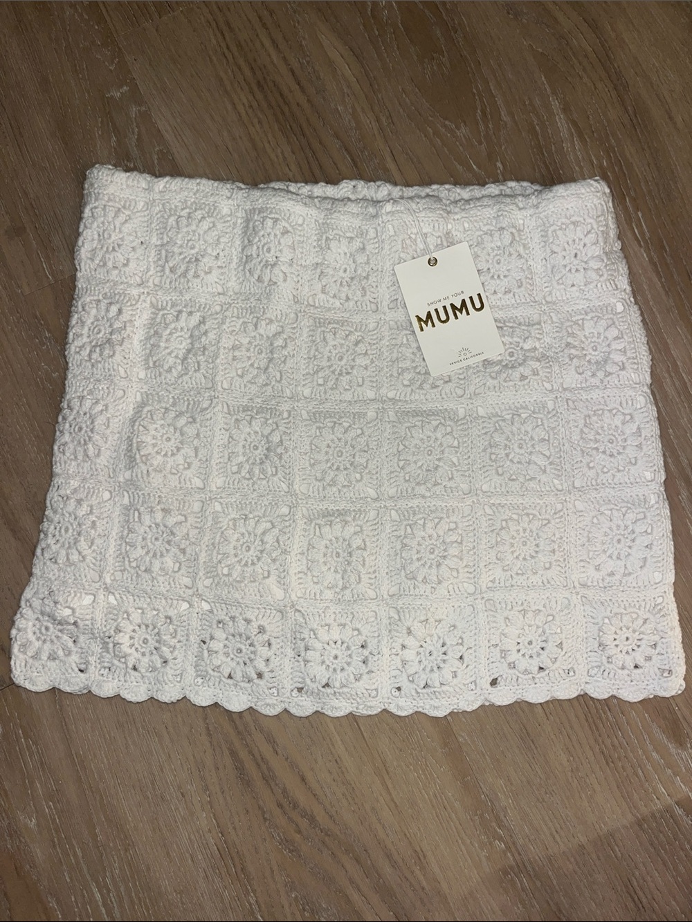 Show Me Your MuMu White Crochet Mini Skirt